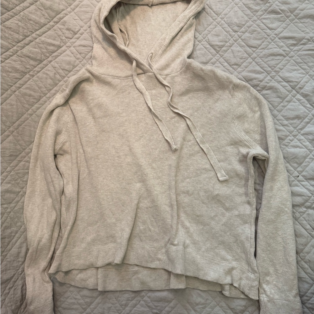 Lucky Brand Cream Hooded Sweatshirt with Long Sleeves